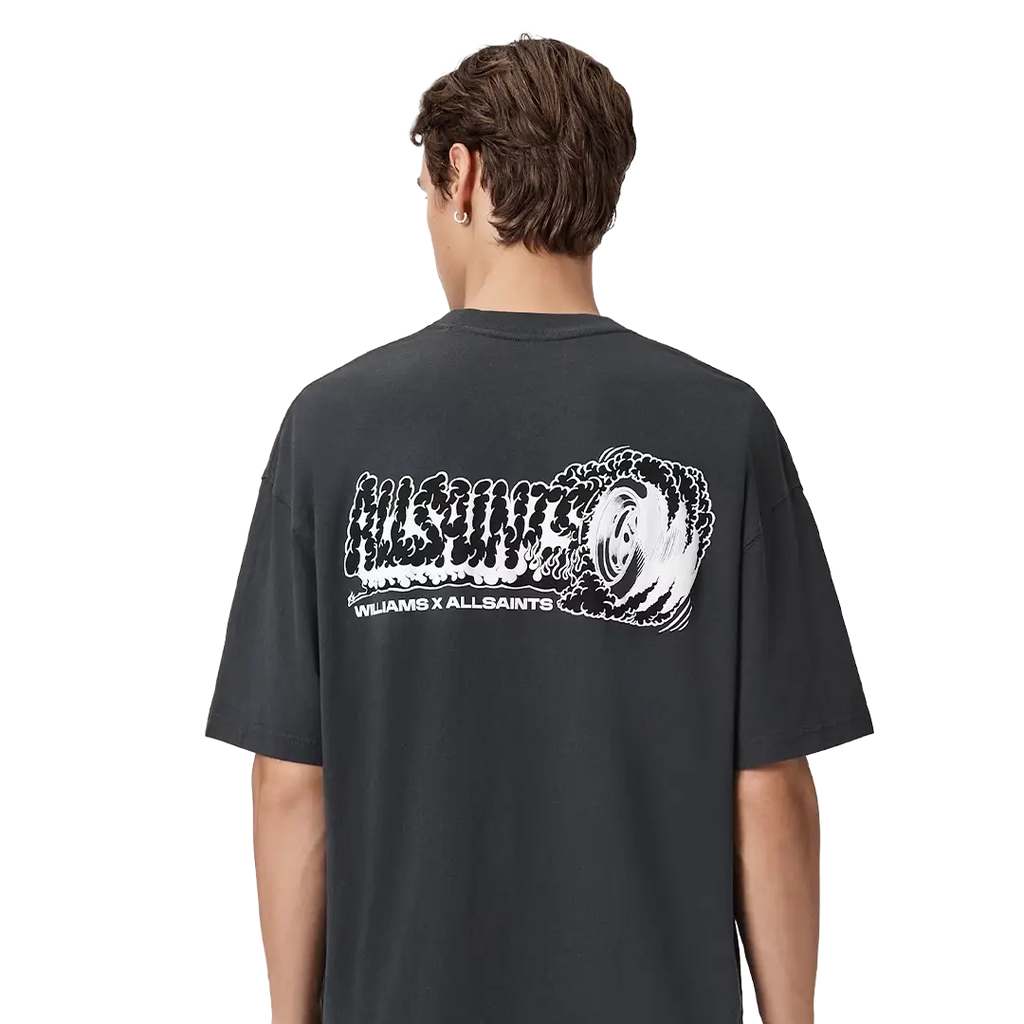 Williams X AllSaints Burnout Crew Neck T-Shirt Washed Black