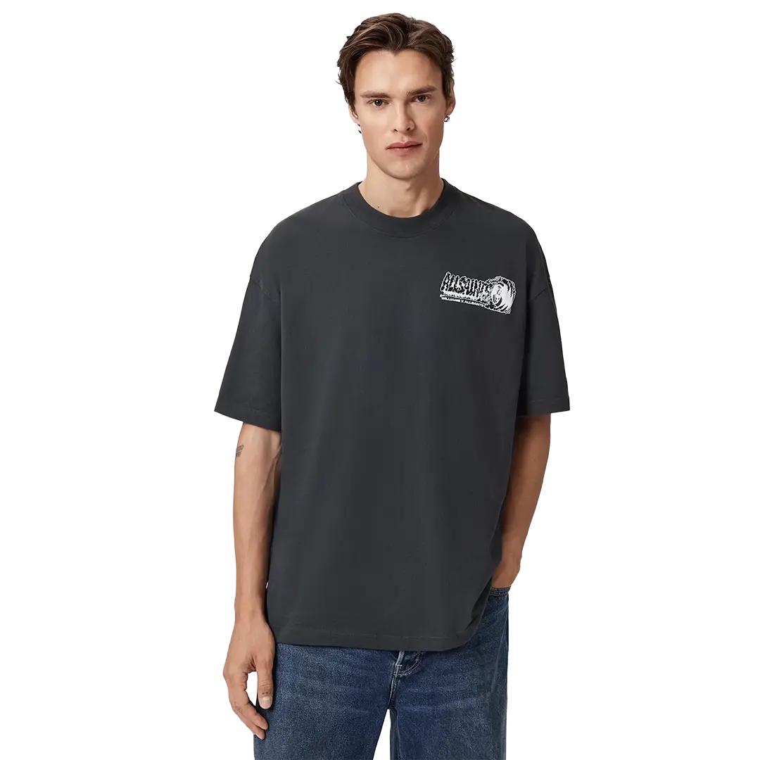 Williams X AllSaints Burnout Crew Neck T-Shirt Washed Black