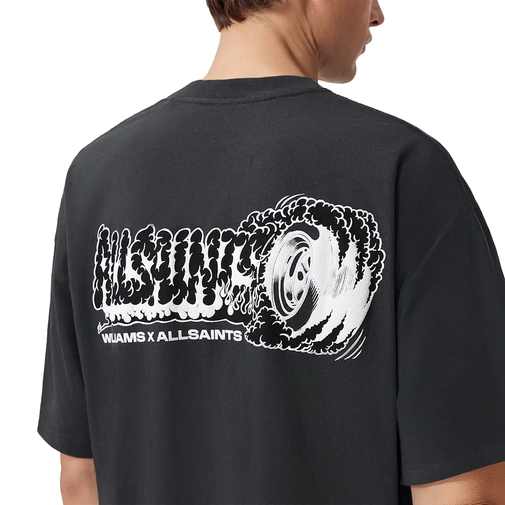 Williams X AllSaints Burnout Crew Neck T-Shirt Washed Black