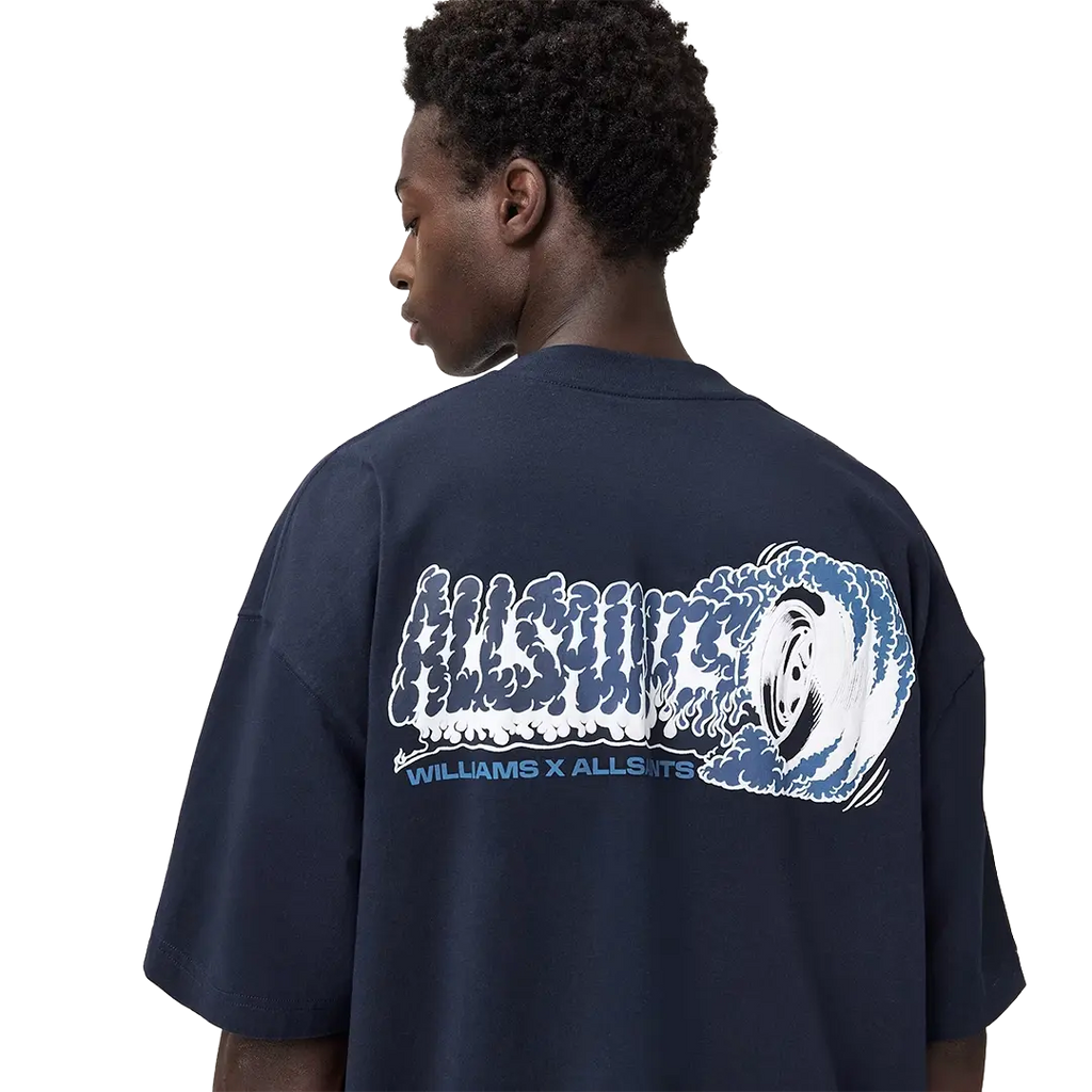 Williams X AllSaints Burnout Crew Neck T-Shirt Williams Blue