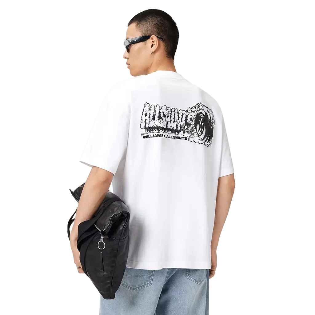 Williams X AllSaints Burnout Crew Neck T-Shirt Ashen White