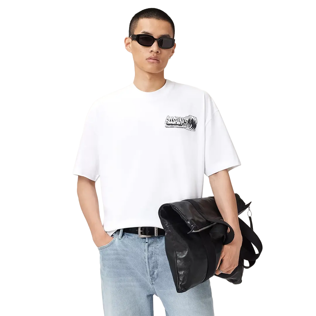 Williams X AllSaints Burnout Crew Neck T-Shirt Ashen White
