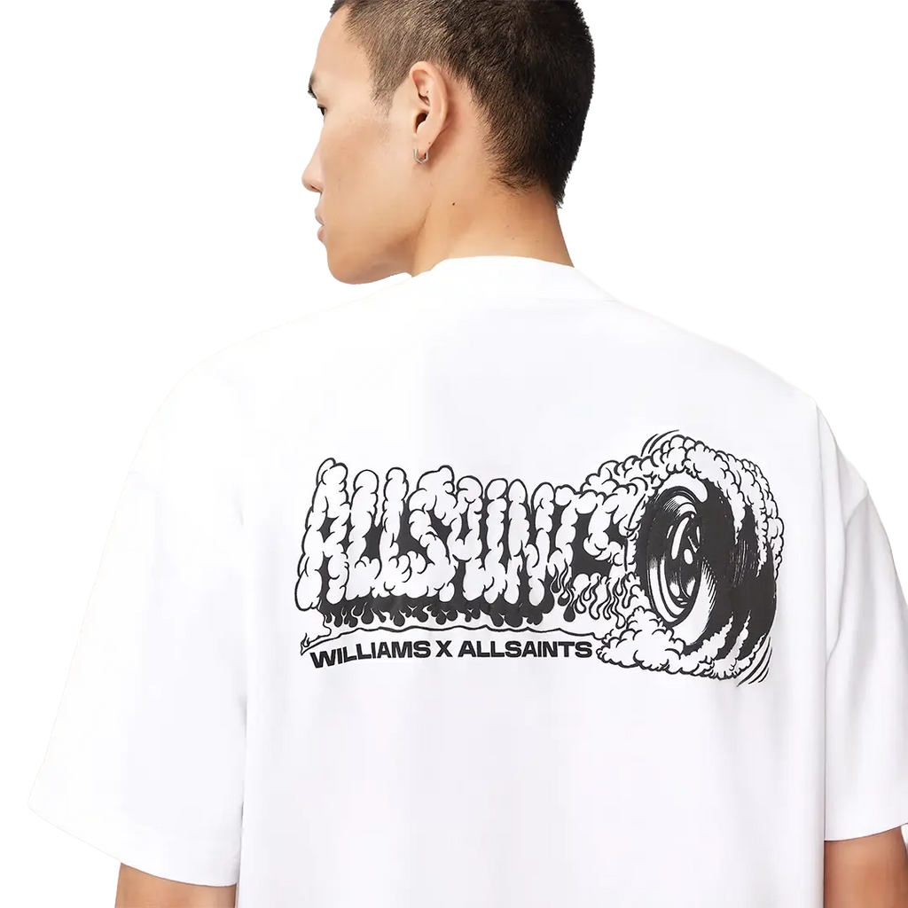 Williams X AllSaints Burnout Crew Neck T-Shirt Ashen White