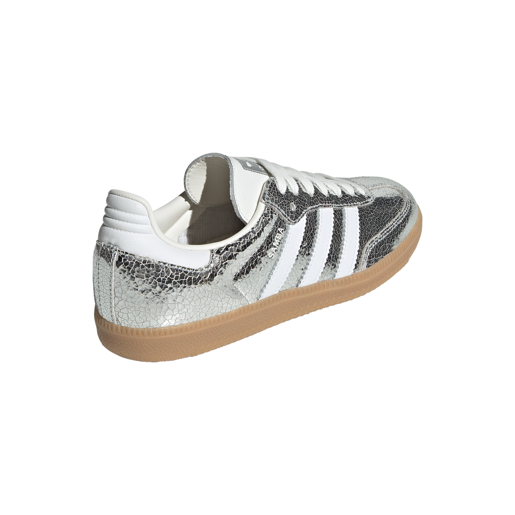 Adidas Mujer Samba OG Silver Metallic Cracked Leather