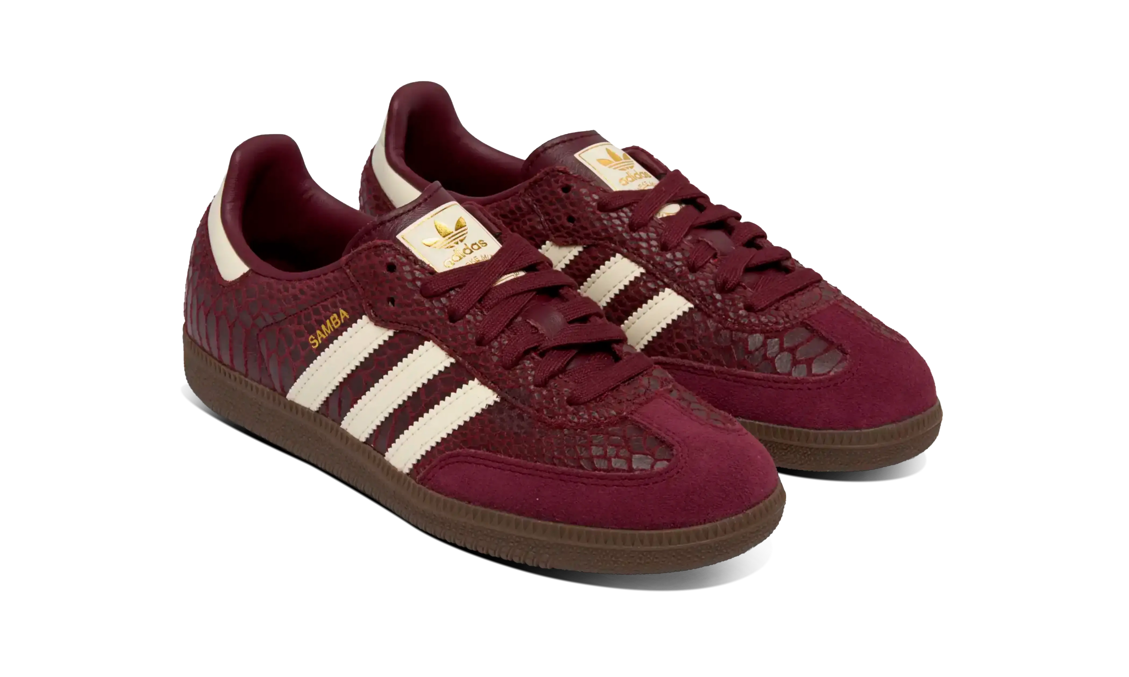 Adidas Mujer Samba OG Snakeskin Maroon Cream White