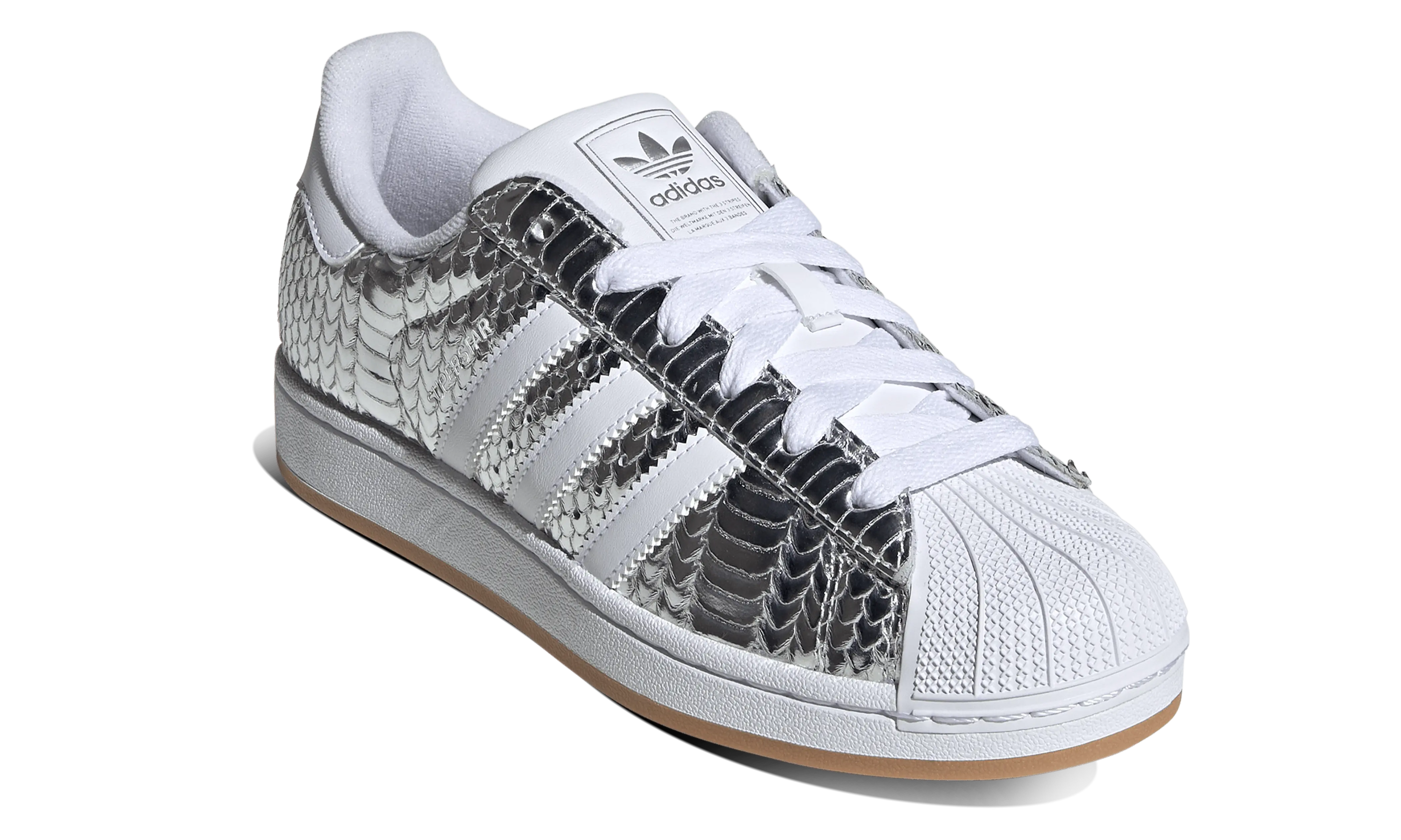 Adidas Superstar II Patent Snakeskin Silver Metallic