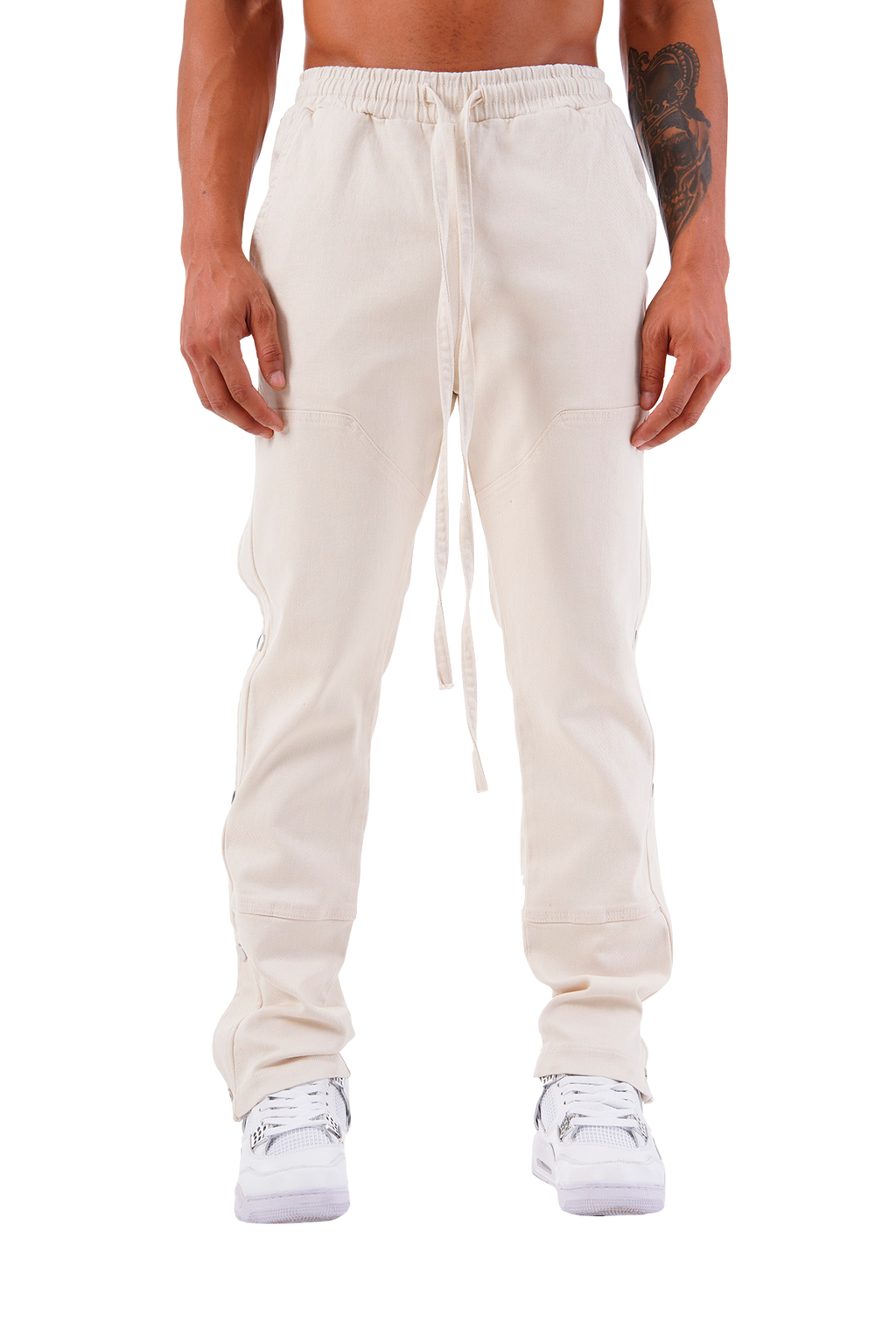 Champagne Cargo Popper Trousers
