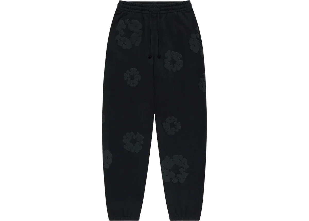 Denim Tears Cotton Wreath Sweatpants Black Monochrome