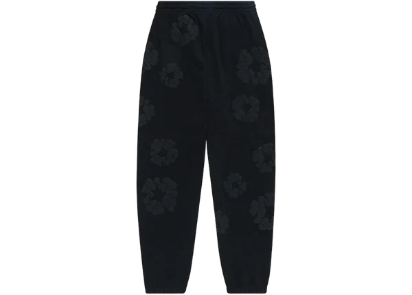 Denim Tears Cotton Wreath Sweatpants Black Monochrome