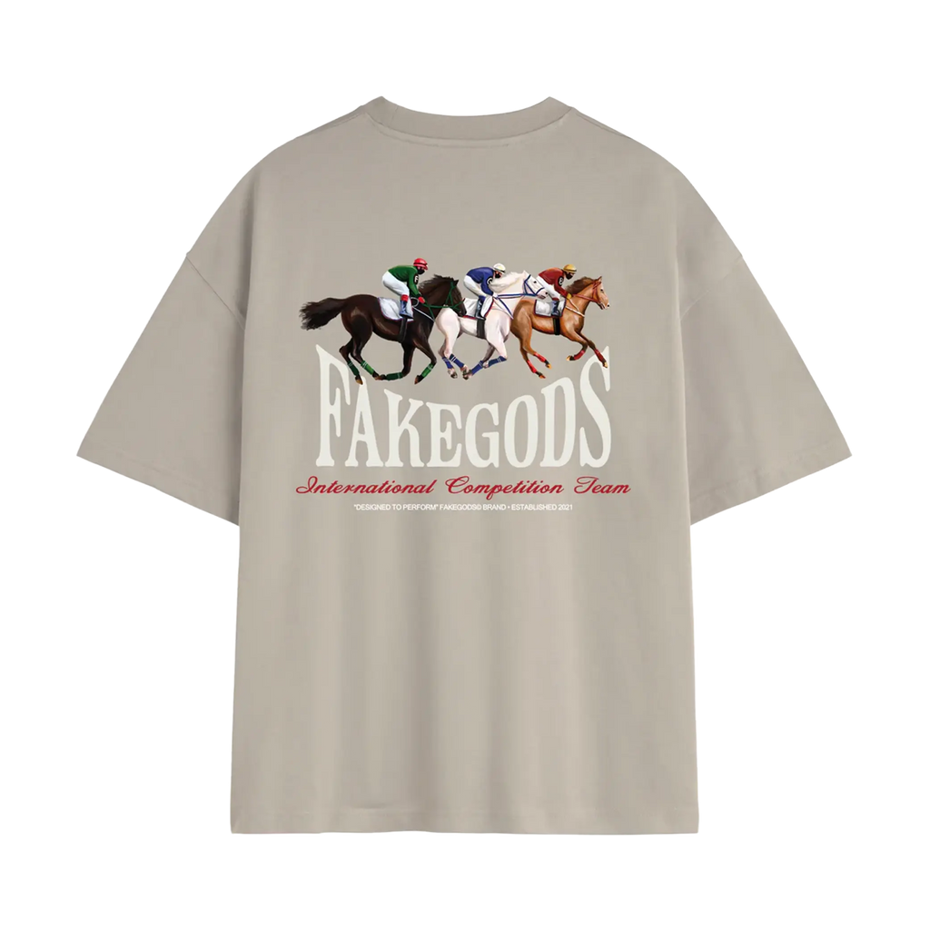 Fakegods Horse Race Tee Light  Grey