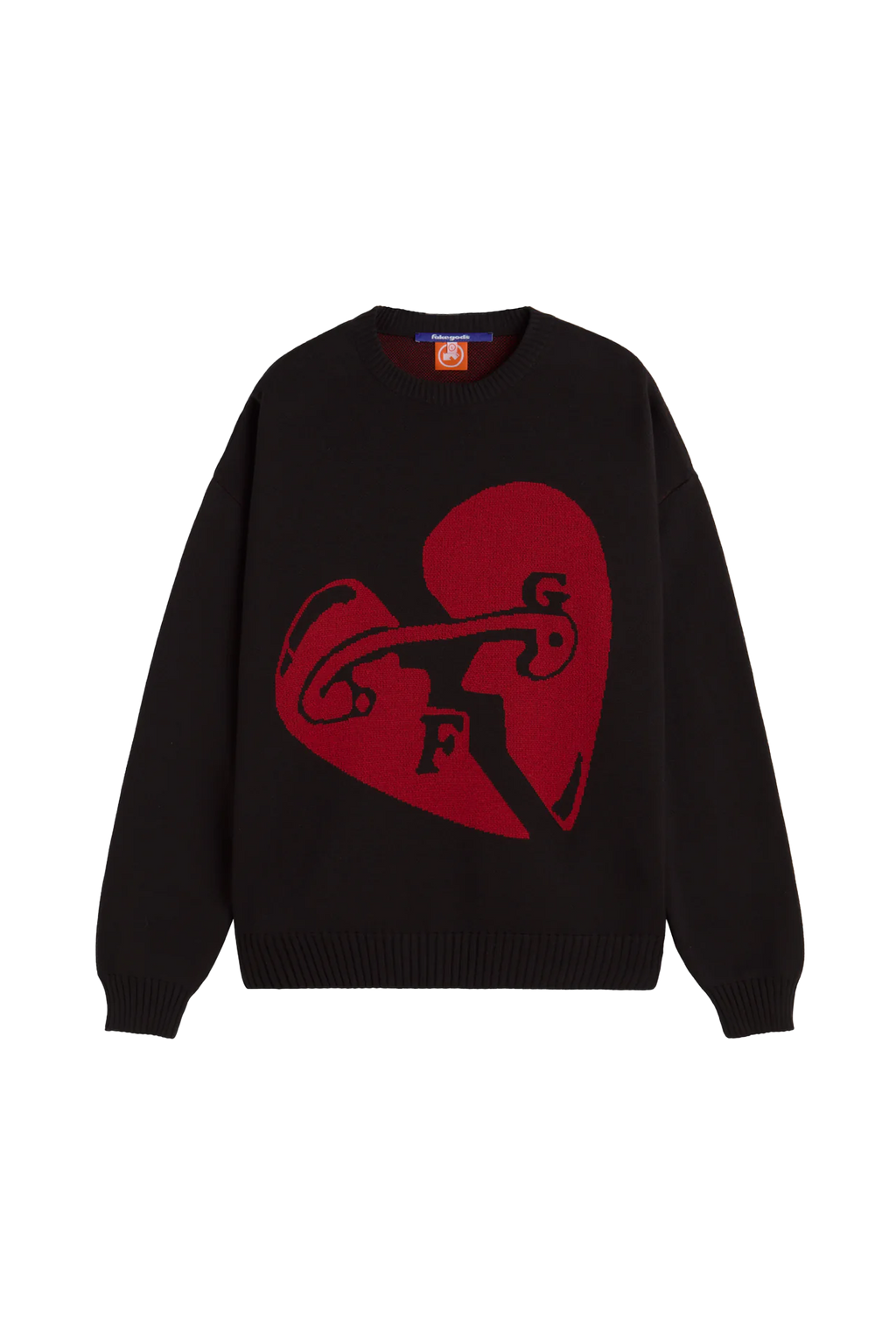 Fakegods Valentines Knitted Sweater Black Red