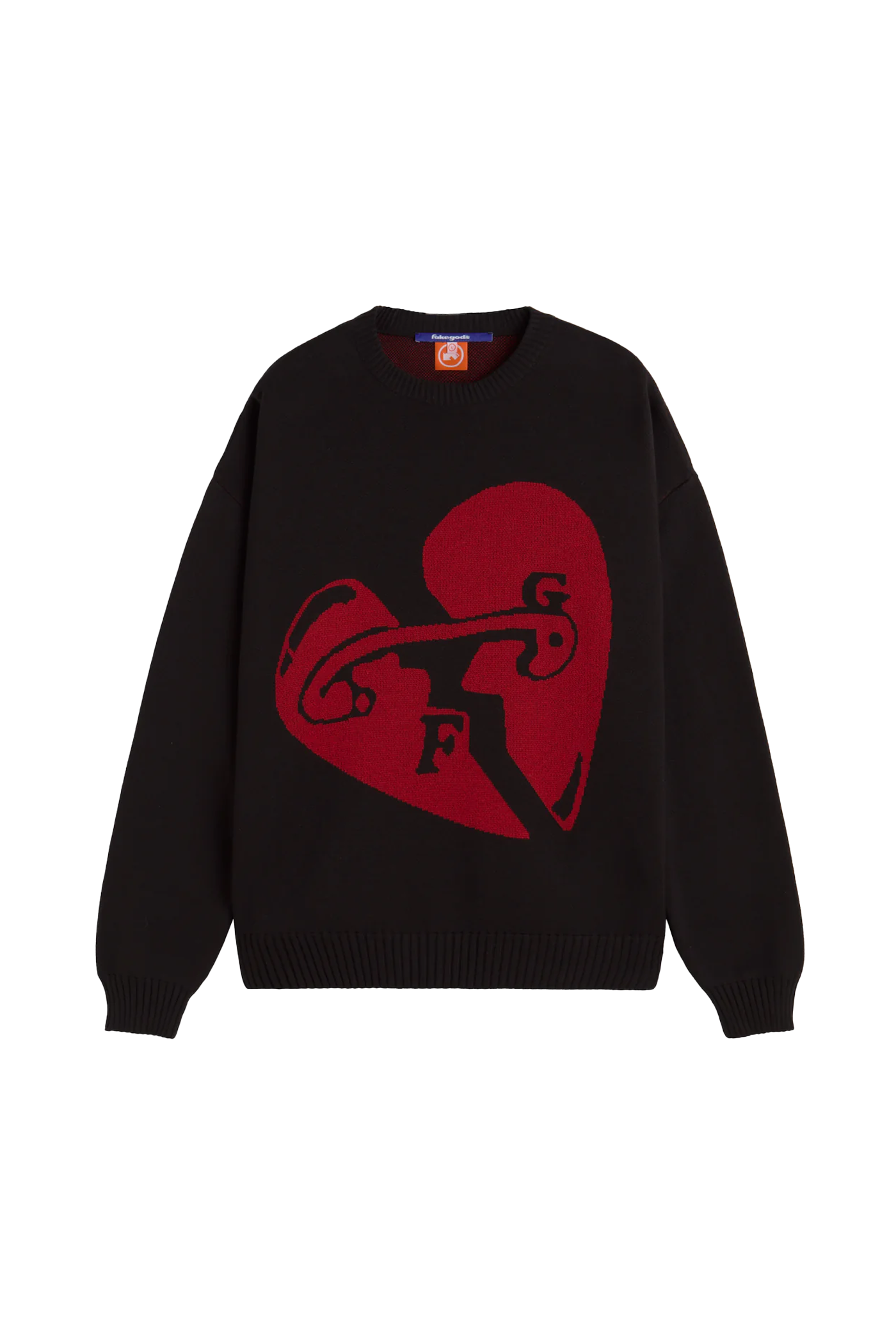 Fakegods Valentines Knitted Sweater Black Red