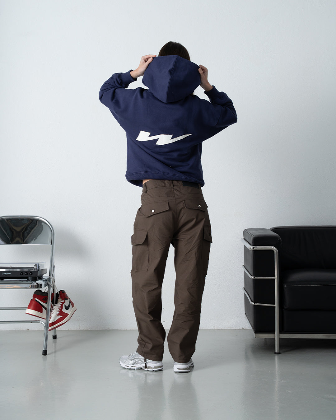 W Patch Hoodie Navy
